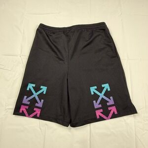 Off-White Mens Black Gradient Arrow Mesh Basketball Shorts